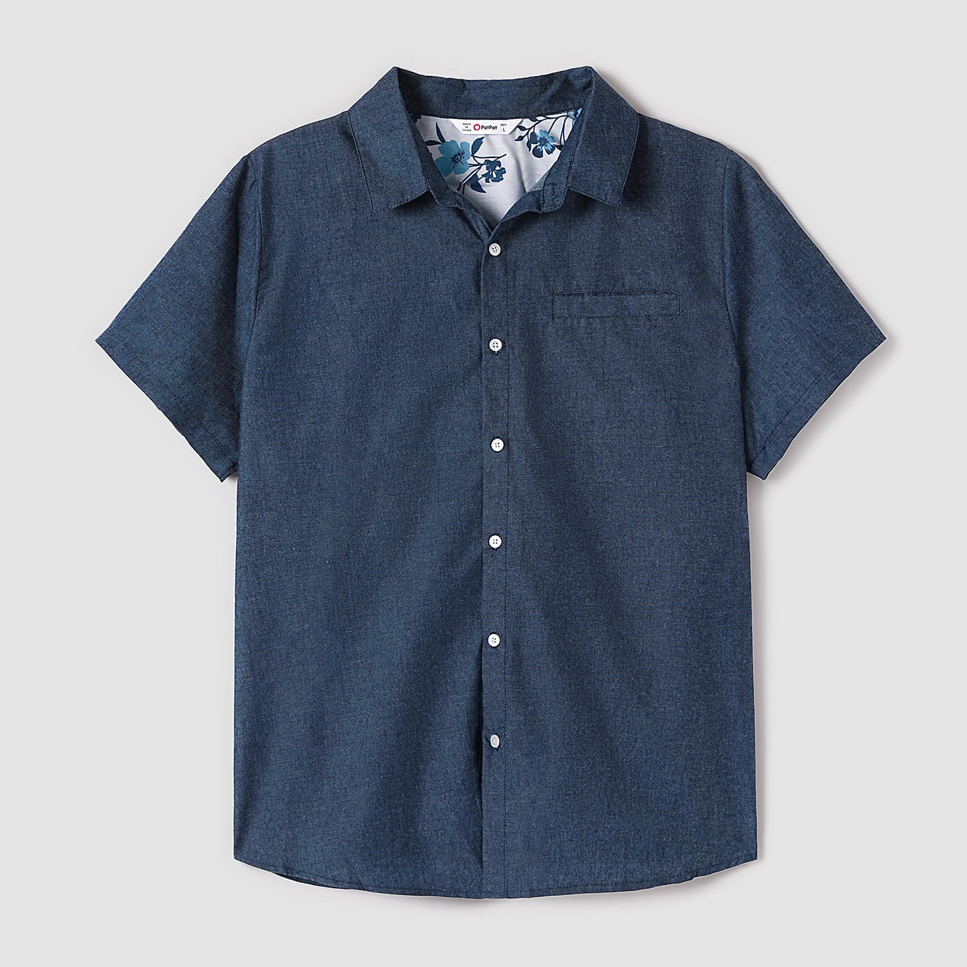 PatPat Mosaic Cotton Family Matching Outfits Mommy and Me Dresses and Denim Tops Polo Shirts Sets, Girl 2-9 T