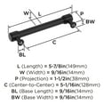thumbnail image 6 of Amerock Faircrest 5-1/16 inch (128mm) Center-to-Center Matte Black Cabinet Pull, 6 of 7