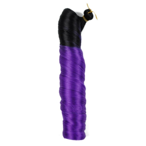 Zhuge Loose Wave Spiral Curl Crochet Hair Curl Braiding Hair 24Inchs 6Packs Synthetic Braids Pre Stretched Braiding Hair,Black and Purple
