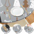 thumbnail image 4 of Gray Christmas Tree Pattern Round Fitted Tablecloth with Elastic Edge,Dining Table Cover Waterproof,Outdoor Round Tablecloth for Camping,Dining,Indoor and Outdoor, 4 of 7