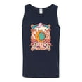 thumbnail image 2 of Wild Bobby Sun and Moon Groovy Vintage Daisy Flowers Stars Vintage Men Tank Top, Navy, XX-Large, 2 of 6