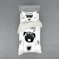 thumbnail image 1 of Ambesonne Pug Bedding Set 3 Pcs, Black and White Dog, Twin XL, Black White, 1 of 3