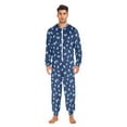 thumbnail image 5 of Adult Christmas Onesie Blue Butterflies Zipper One-Piece Pajamas Unisex with Pockets, 5 of 6