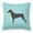 Multicolor, variant on German Pinscher Checkerboard Blue Fabric Decorative Pillow