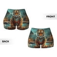 thumbnail image 6 of Athletic Shorts for Women, Pond Meditating Tiger Seam Womens Shorts High Waisted Sport Running Workout Gym, 6 of 8