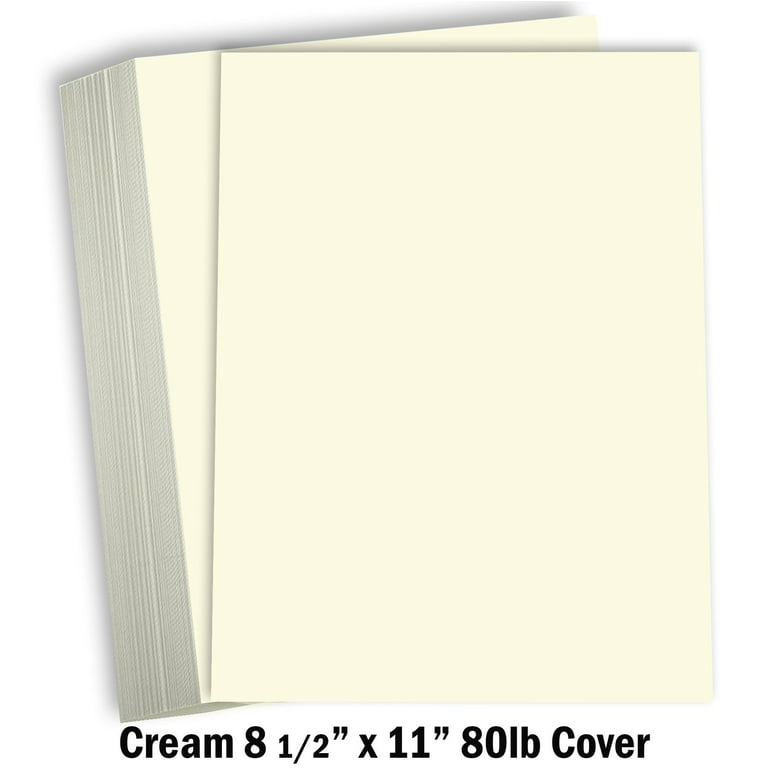 Cream Colored Cardstock Thick Paper - 8 1/2 x 11 Heavy Weight 80 lb Cover  Card Stock for Printer - 50 Pack : : Home & Kitchen