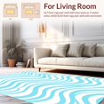 thumbnail image 2 of ODIKA 8'x10' Machine Washable Non-Slip Area Rug, Minimalist Ripple Wave Design with Subtle Gradient Accents High Traffic Rug, Blue, 342778, 2 of 7