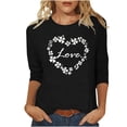 thumbnail image 1 of Camisetas Casuales de Mujer 3/4 Mangas Blusa de Cuello Redondo con Impresión Del Día de Patrick para la Moda Y el Uso Diario, 1 of 7