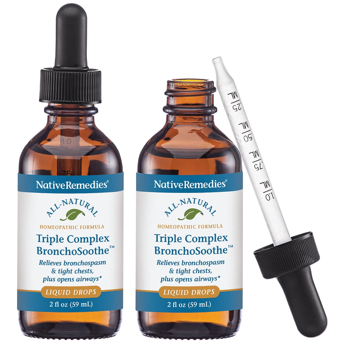 Native Remedies Triple Complex BronchoSoothe 2 Pack - Homeopathic Lung Support & Bronchial Relief Drops - Respiratory Muscle Tension, Congestion & Hea