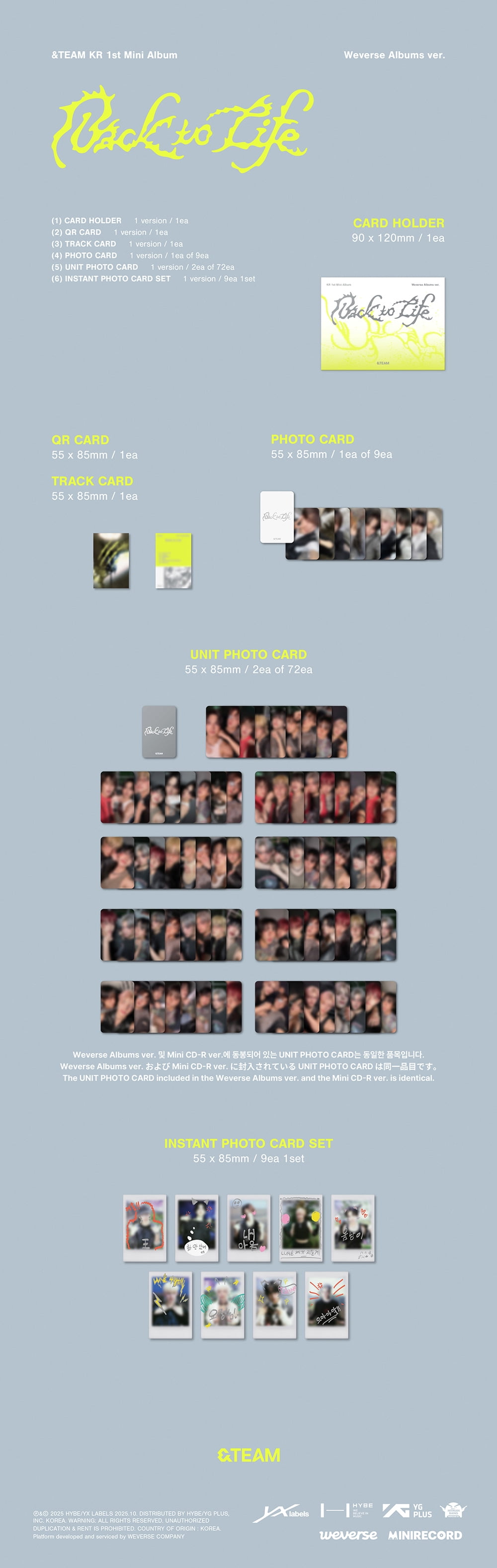 &TEAM - [BACK TO LIFE] KR 1st Mini Album PHOTOCARD BOX Mini CD-R