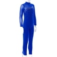 thumbnail image 5 of iEFiEL Girls Juniors Mesh Long Sleeve Shiny Rhinestone Decor Dance Gymnastics Jumpsuit, 5 of 7