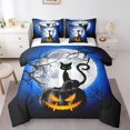 thumbnail image 1 of YST Black Cat Ensemble de Literie 7 Pcs Thème Joyeux Halloween, Simple, 1 of 5