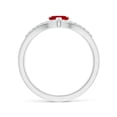 thumbnail image 2 of Angara Natural Ruby Heart Ring with Diamond for Women in 14K White Gold (Size-5mm) – July Birthstone Jewelry | Solitaire Ruby Ring (Ring Size - 5.5), 2 of 9