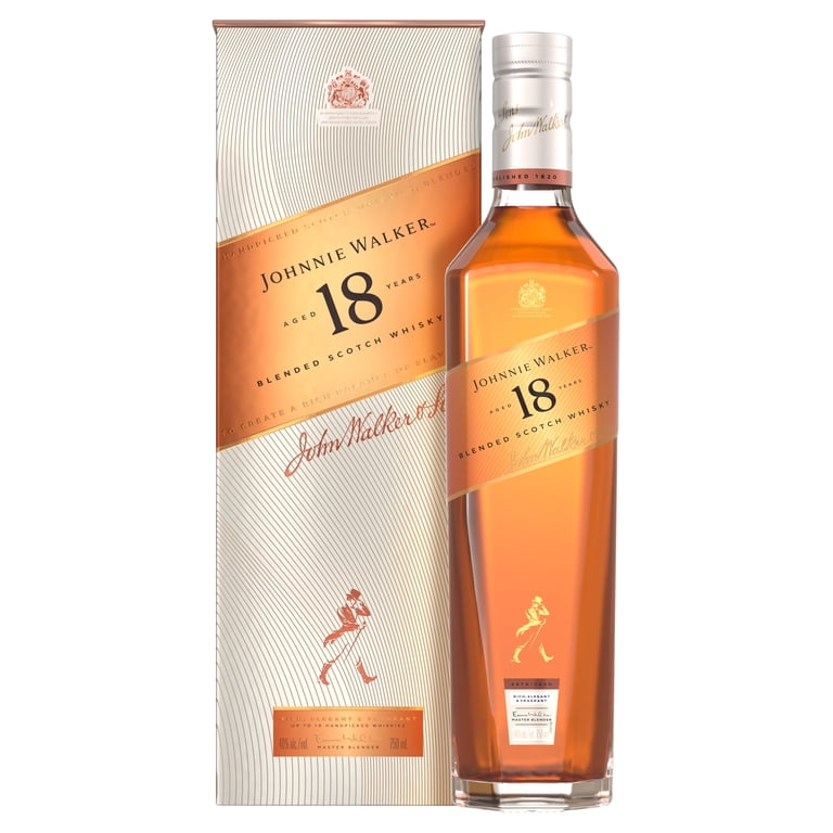 Johnnie Walker Aged 18 Years Blended Scotch Whisky, 750 mL, 40