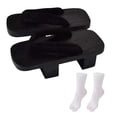 thumbnail image 4 of Zuecos japoneses de madera para hombre y mujer, informales, cómodos, para interior y exterior, antideslizantes. Negro, 4 of 9