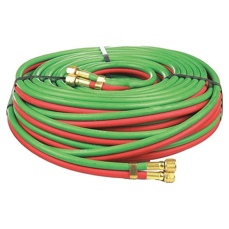 Radnor 3/8'' X 50' Grade R Twin Welding Hose With BB Fittings
