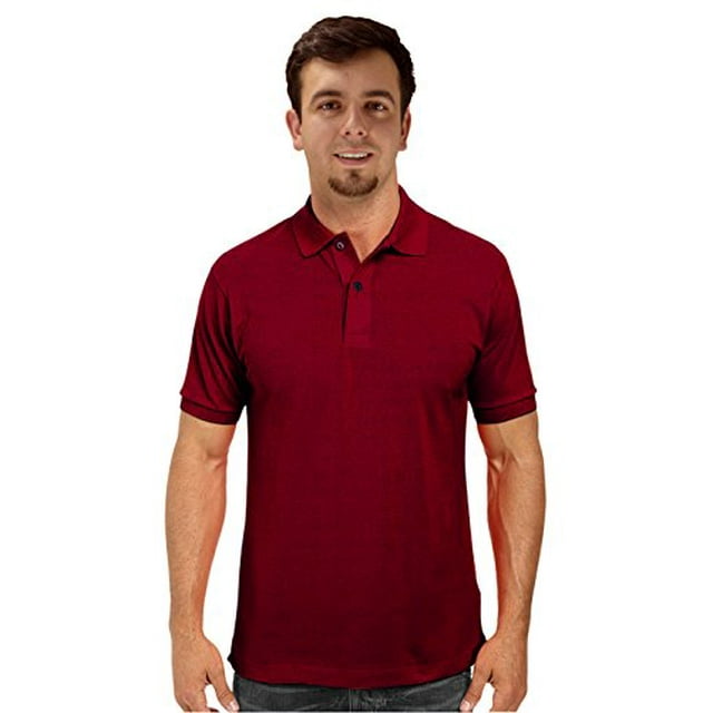Peach Couture Polo Piqué Classique à Manches Courtes pour Hommes
