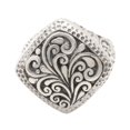 thumbnail image 6 of NOVICA Artisan Handmade .925 Sterling Silver Signet Ring Crafted Indonesian Style Cocktail 'Java Square', 6 of 9