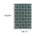 thumbnail image 5 of HomeRoots 506994 10 x 13 ft. Blue Geometric Stain Resistant Indoor & Outdoor Rectangle Area Rug, 5 of 5