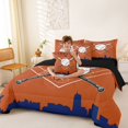 thumbnail image 3 of Erosebridal Sports City Twin Bedding Sets 7-Piece, Baseball Bedding Comforter Set, Chocolate Navy, 3 of 7