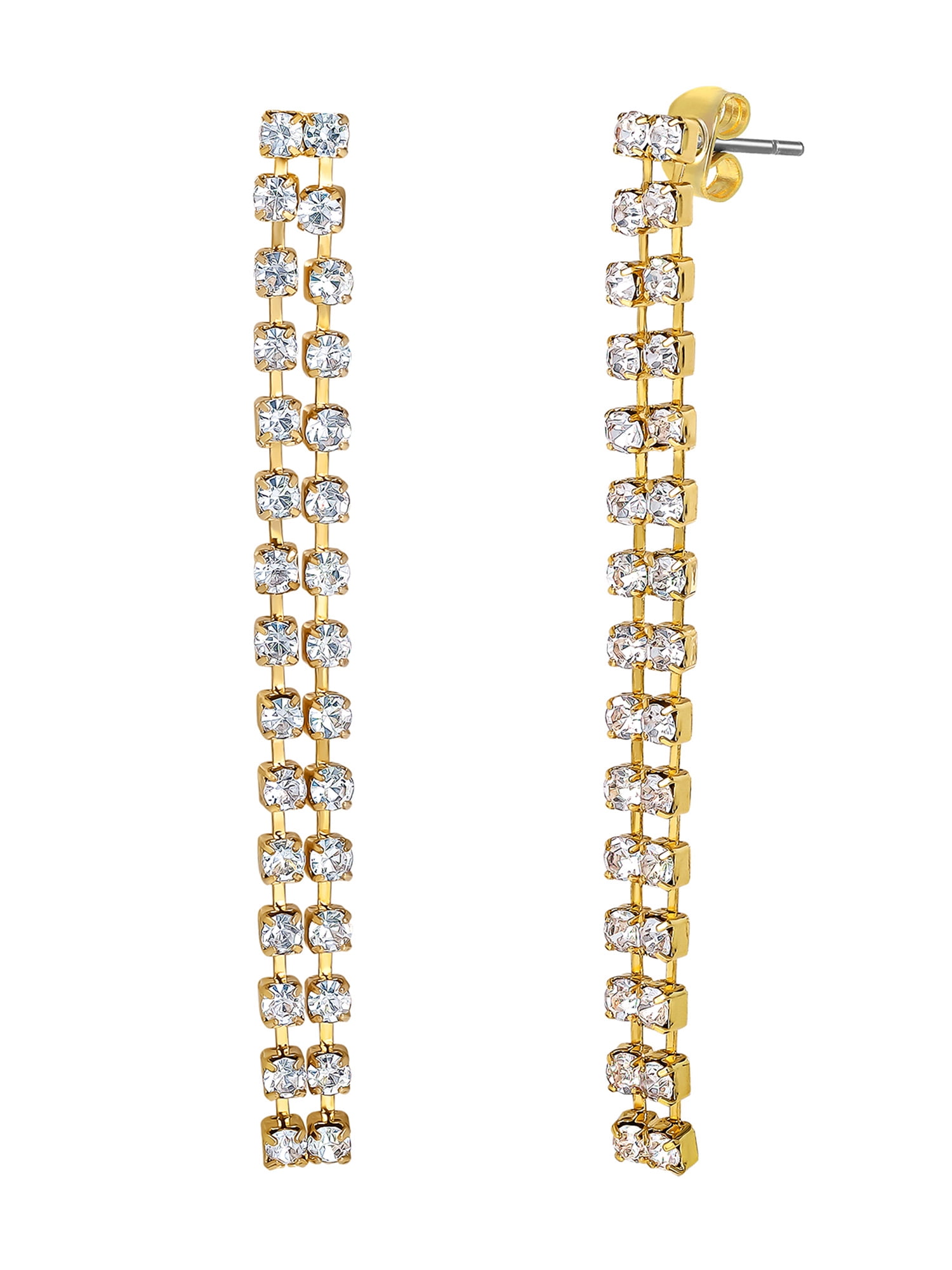 Jessica Simpson Women's Two-Pair Crystal Earring Set - Drop & Hoop Earrings