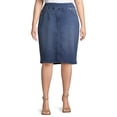thumbnail image 4 of Alivia Ford Women's Plus Size Pull-On Denim Skirt, 4 of 7