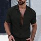 thumbnail image 1 of pstuiky camisetas de hombre, Camisas de manga corta con cuello vuelto y botones sueltos informales de color sólido para hombre camisetas de hombre xl, 1 of 7