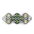 thumbnail image 5 of Auriga Fine Jewelry 925 Sterling Silver Rhodium Chrome Diopside Peridot and White Topaz Ring for Women Size- 6, 5 of 6