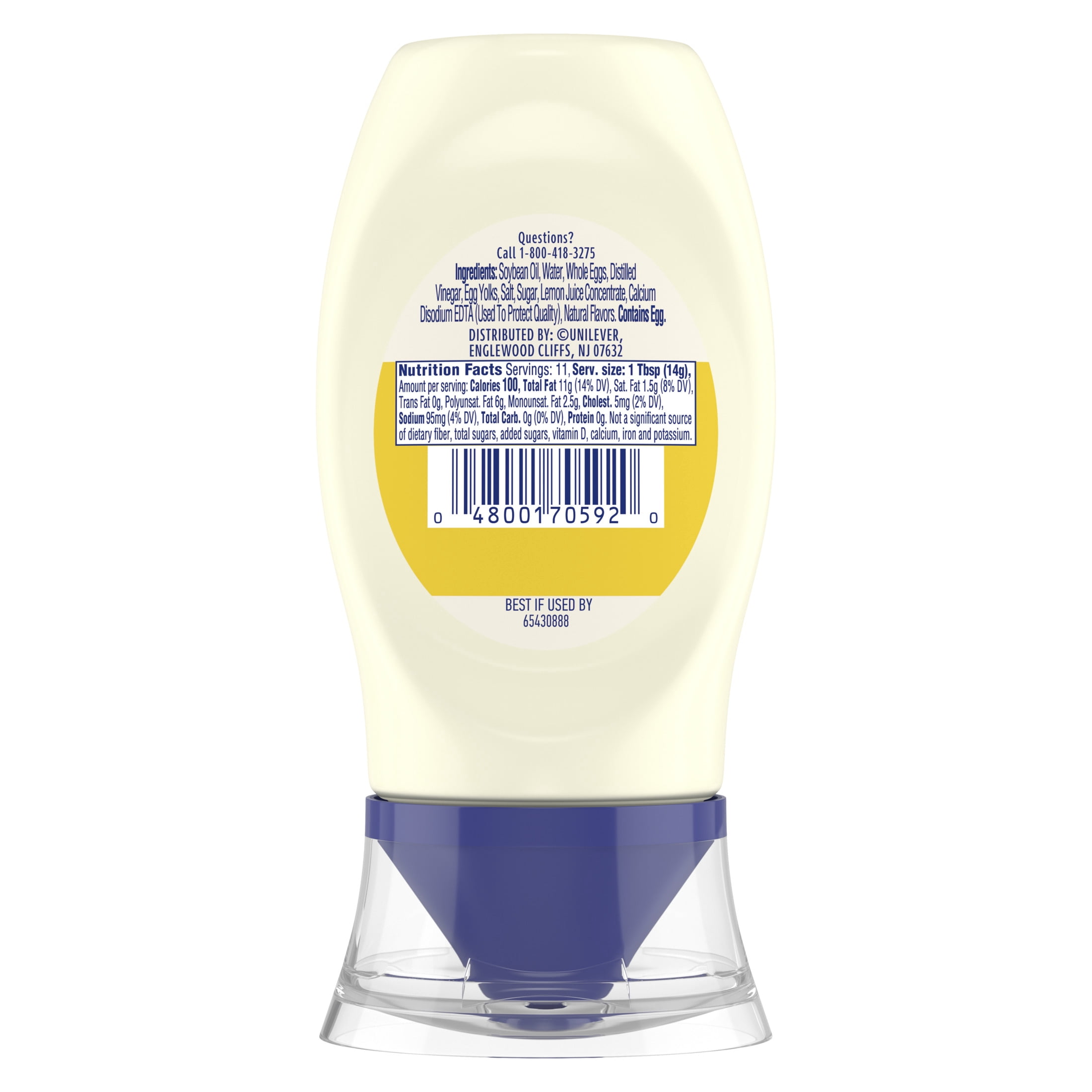 (8 pack) Hellmann's Real Mayonnaise Condiments, 5.5 fl oz Squeeze Bottle
