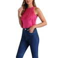 thumbnail image 4 of INSPIRAR CHIC Body de Mujer con Flecos Sin Mangas Cuello Halter Tops Bodycon XS Rosa Fucsia, 4 of 6