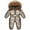 Gold, variant on Toddler Boys Girls Puffer Snowsuit Winter Warm Fuzzy Hooded Jumpsuit Quilted Down Adjustable Waist Zip Up Outfits