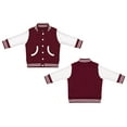 thumbnail image 3 of Creative Knitwear Long Sleeve Varsity Jacket for Infant and Toddler Boy's and Girl's, Maroon and White, 24 Months, 3 of 4