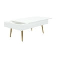 thumbnail image 5 of DecMode White Wood Living Room Coffee Table with Storage and Gold Metal Legs, 47" x 28" x 19", 5 of 16