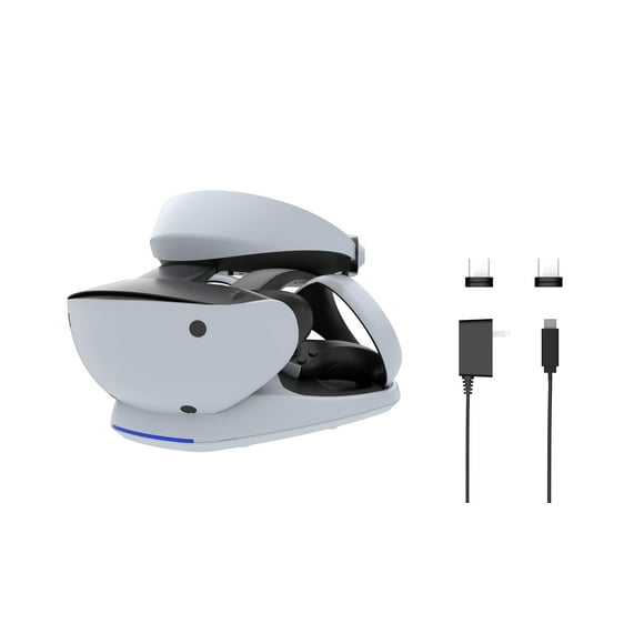 Collective Minds PSVR2 Station de Charge Premium et Support d'Affichage & Charge Rapide avec Adaptateurs Magnétiques, Rangement Sûr pour Casque PS VR2 et Sense