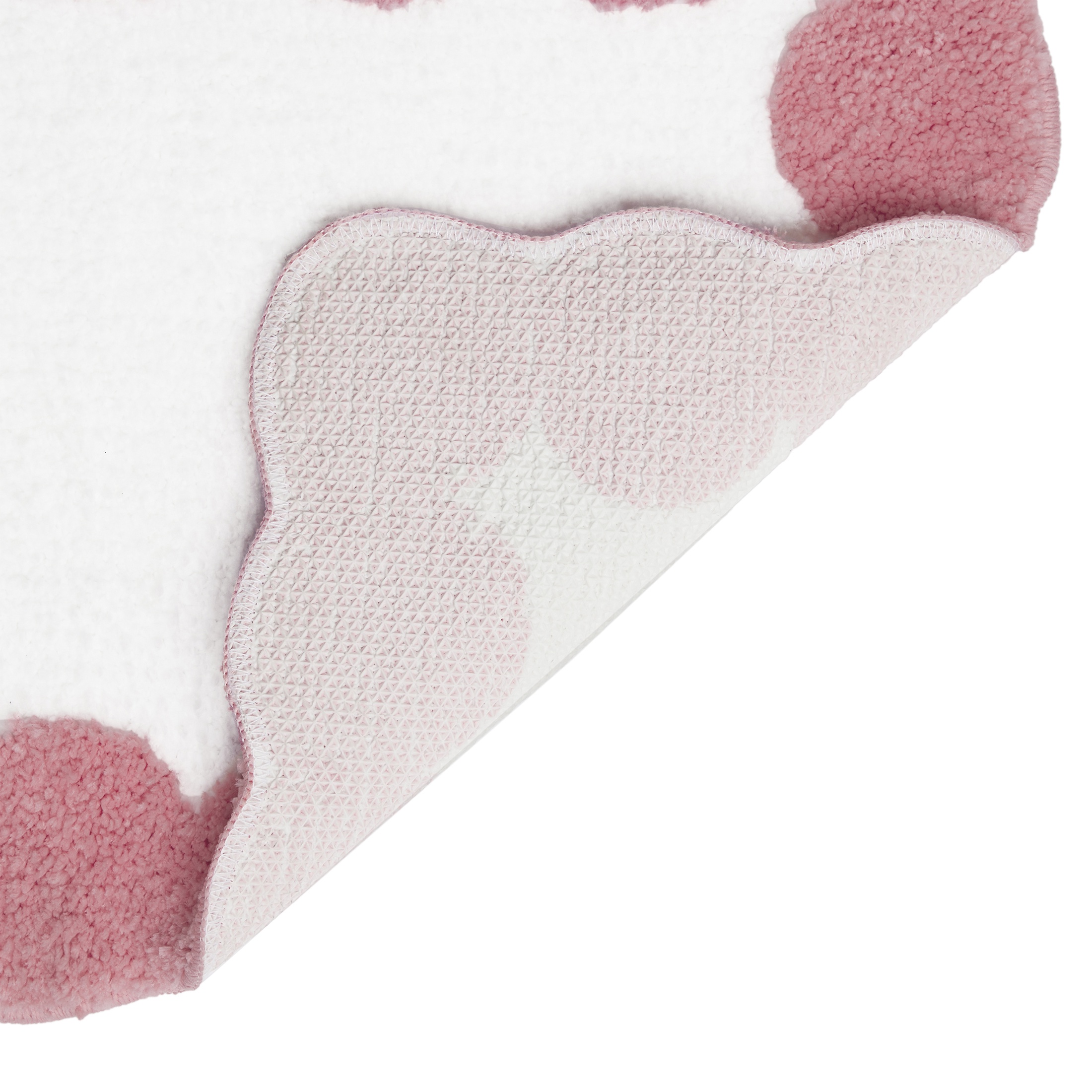 VCNY Home Pink/White Dotted Edge Tufted Bath Rug, 18" x 27"