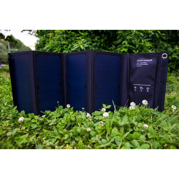 Helios 28-Watt Folding Solar Charger with Power Bank