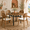 Black&White,Walnut a, variant on 5-Piece Dining Set With 42" Round Table and 4 White PU Chairs for Dining Room