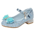 thumbnail image 2 of Fozruso Sparkling Girls Sandals Soft Sole Shoes For Toddler Kids Comfortable Dressy Casual Lightweight Footwearï¼3 12Yï¼,Sizes 3 Big Kid 11-11.5 Years(Blue), 2 of 5