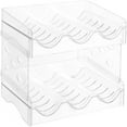 thumbnail image 1 of Double Storage Soda Rack, Clear Water Bottle Organizer For Space-Saving Design, Stackable Bottle Storage Rack With Wine And Tumbler Holder, Refrigerator Storage Solution, 1 of 5