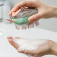 thumbnail image 5 of Cepillo de masaje para gatos, suave, elástico, de silicona, mango antideslizante, dispensador de champú, cepillo de baño para perros, para el cuidado de mascotas, baño, verde, 5 of 5