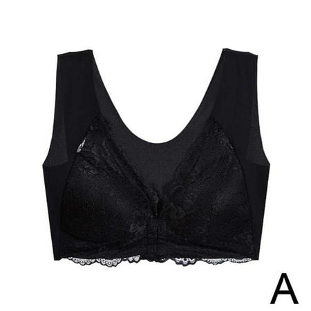 

Sexy Plus Size Lace Braless Vest with Front Button Closure and Exquisite Lace Pattern on the Back