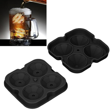 

Zaqw Ice Trays Ice Molds Reusable Silicone Flexible Minus40℉ to 420℉ Anti Adhesion 4 Ice Trays with Removable Lid for Whiskey Cocktails Ice Mold