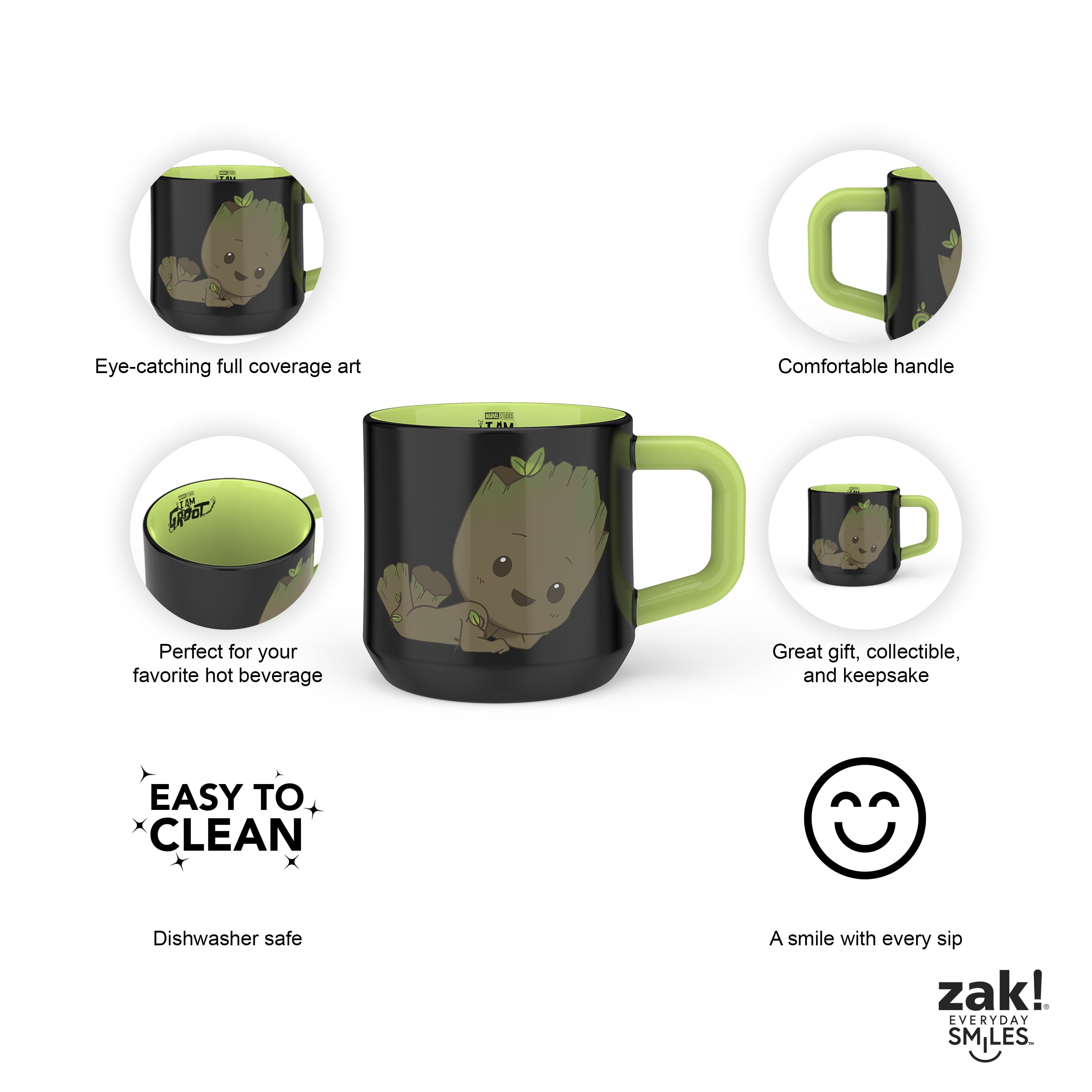 Zak Designs Color Change Baby Groot Mug, Groot