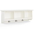 thumbnail image 1 of Crosley Furniture Brennan Wood 3 Cubby Wall Mounted Coat Rack in White, 1 of 5