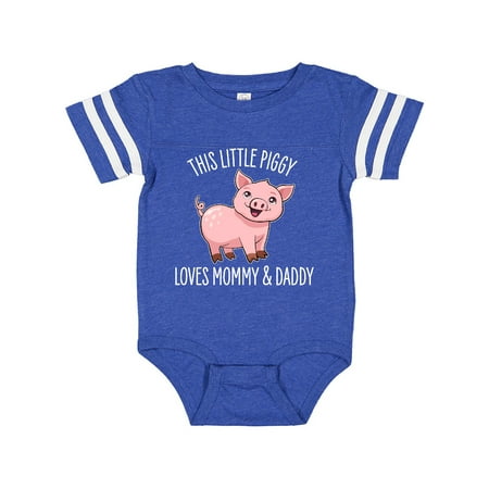 

Inktastic This Little Piggy Loves Mommy and Daddy- cute Gift Baby Boy or Baby Girl Bodysuit