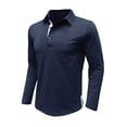 thumbnail image 4 of YYDGH Men's Casual Polo Shirts Classic Button Basic Long Sleeve Shirt Solid Color Cotton Tees Stylish Pullover Tops, 4 of 7