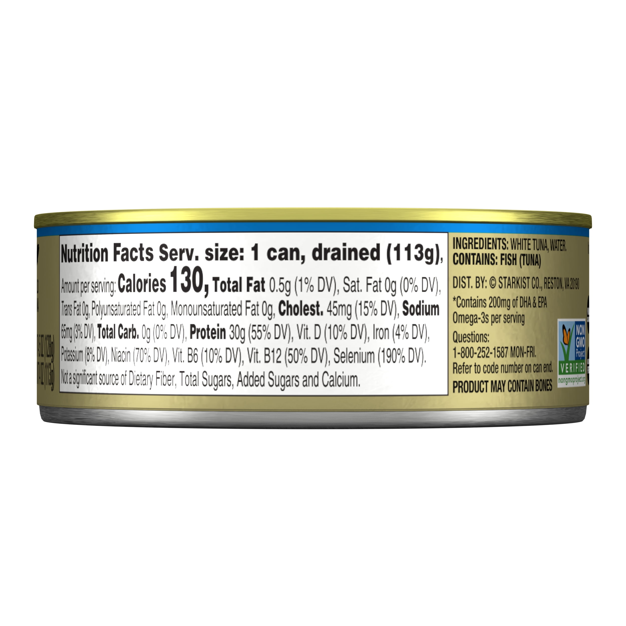 (6 pack) StarKist Selects Chunk White Albacore Tuna in Water, Wild Caught, No Salt Added, 4.5 oz Can
