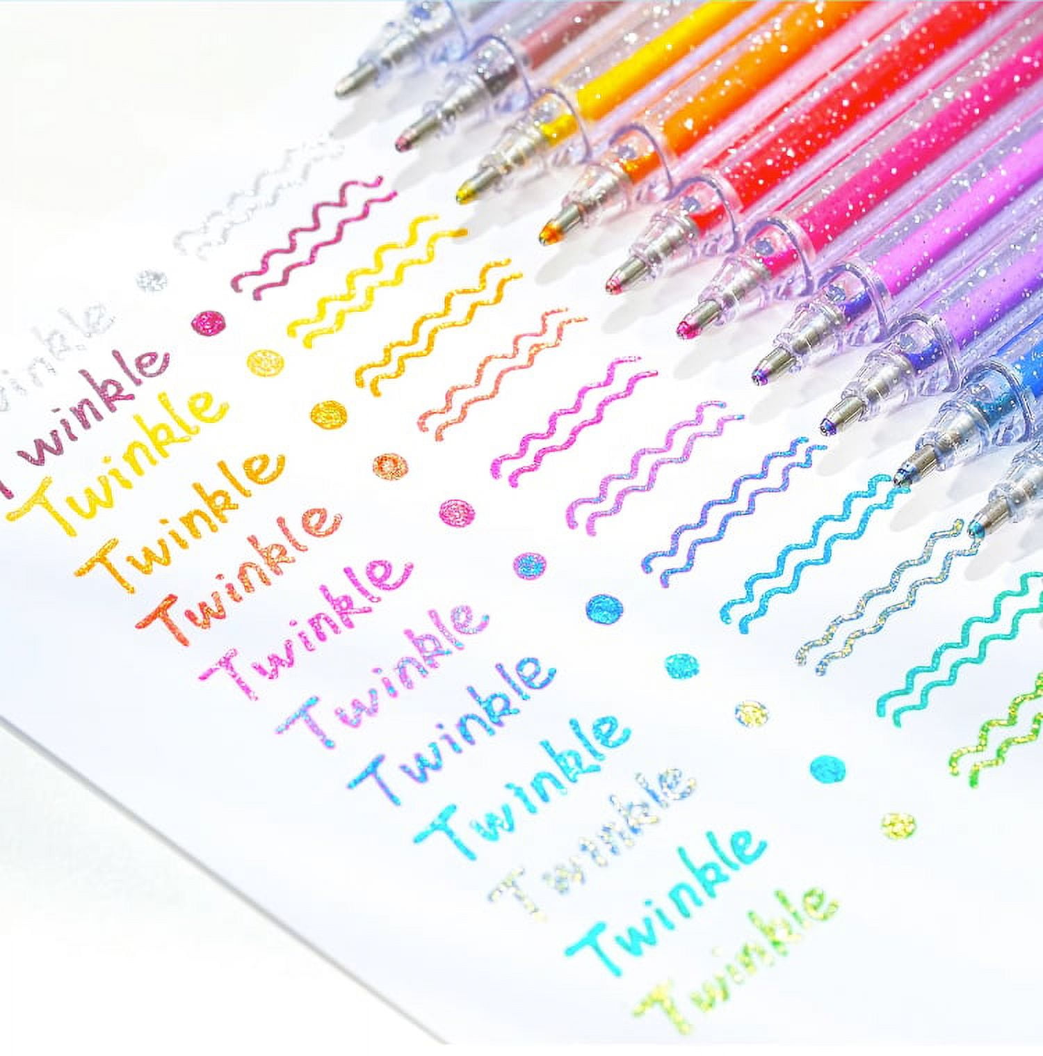 Cagogo 3Pcs Glitter Gel Pen, Colorful Fluorescent Gel Ink Pen, 8 Pack Color Changing Sparkle Pens, Smooth Writing Teen Study Supplies, Art Craft Coloring Book Pens forKidsAdults