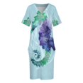 thumbnail image 4 of Caballito de mar místico acuarela arte costero náutico vestido suelto con bolsillo vestido de fiesta vestidos cortos audaz, 4 of 7