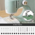 thumbnail image 3 of Sewing Machine for Beginners, 55- Kit, w/ 16 Built-in Stitch Patterns, Double Stitching, Foot Pedal, Storage Drawer, 6V - Sage/, 3 of 6